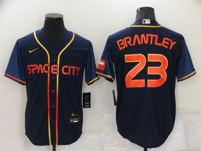 Men Houston Astros 23 Brantley Blue City Edition Game Nike 2022 MLB Jerseys